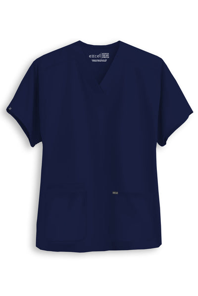 E483T Excel 4-Way Stretch 3 Pockets Scrub Top Stretch (XXS - 2XL)