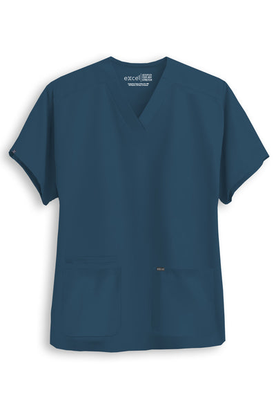 E483T Excel 4-Way Stretch 3 Pockets Scrub Top Stretch (XXS - 2XL)