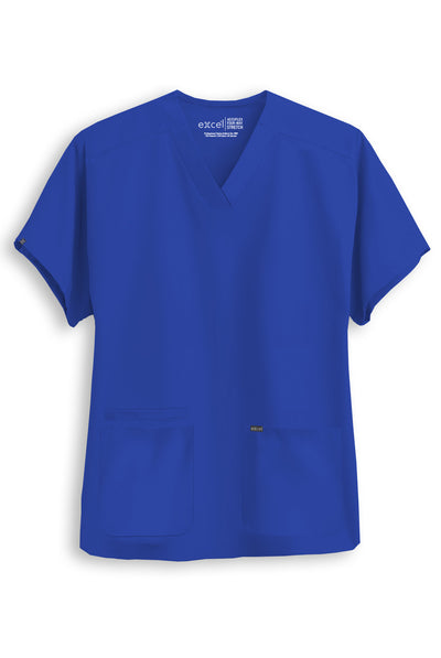 E483T Excel 4-Way Stretch 3 Pockets Scrub Top Stretch (XXS - 2XL)