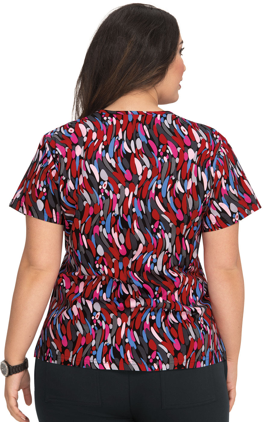 F101PR-TWT Koi Doll Print Scrub Top - Twist