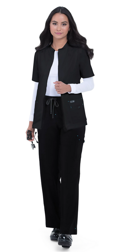 1023 Koi Basics Women's Zipper Scrub Top