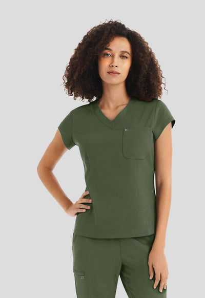 WT128 White Cross CRFT One Pocket Scrub Top Fluid Resistant (XXS - 3XL)