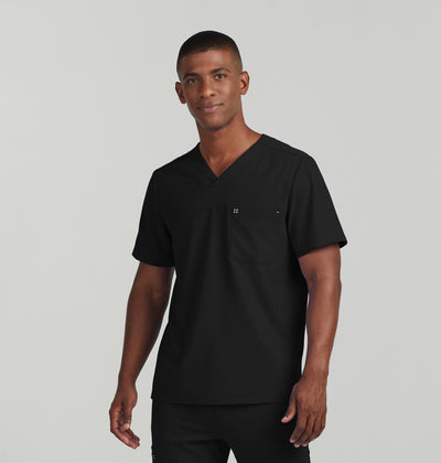 WT131 White Cross CRFT Men Scrub 2 Pockets Top Fluid Resistant (XS - 3XL)