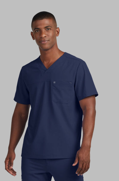 WT131 White Cross CRFT Men Scrub 2 Pockets Top Fluid Resistant (XS - 3XL)