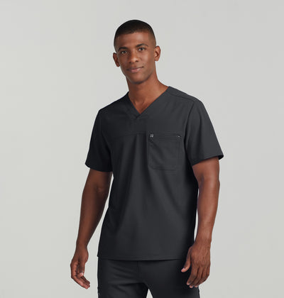 WT131 White Cross CRFT Men Scrub 2 Pockets Top Fluid Resistant (XS - 3XL)