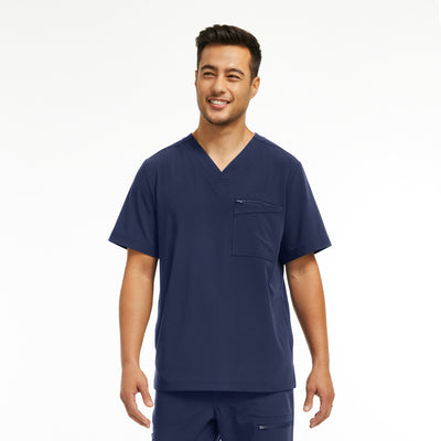 WT151 White Cross CRFT Men Scrub 4 Pockets Top Fluid Resistant (XS - 3XL)
