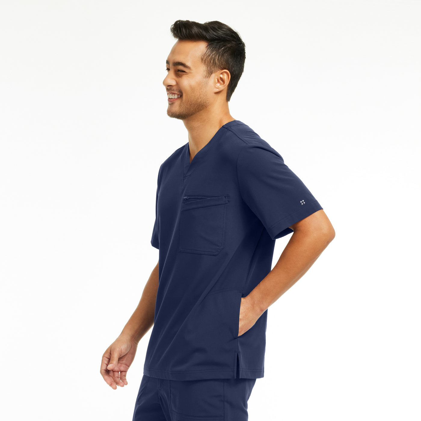 WT151 White Cross CRFT Men Scrub 4 Pockets Top Fluid Resistant (XS - 3XL)
