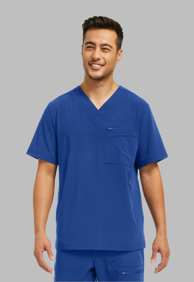 WT151 White Cross CRFT Men Scrub 4 Pockets Top Fluid Resistant (XS - 3XL)