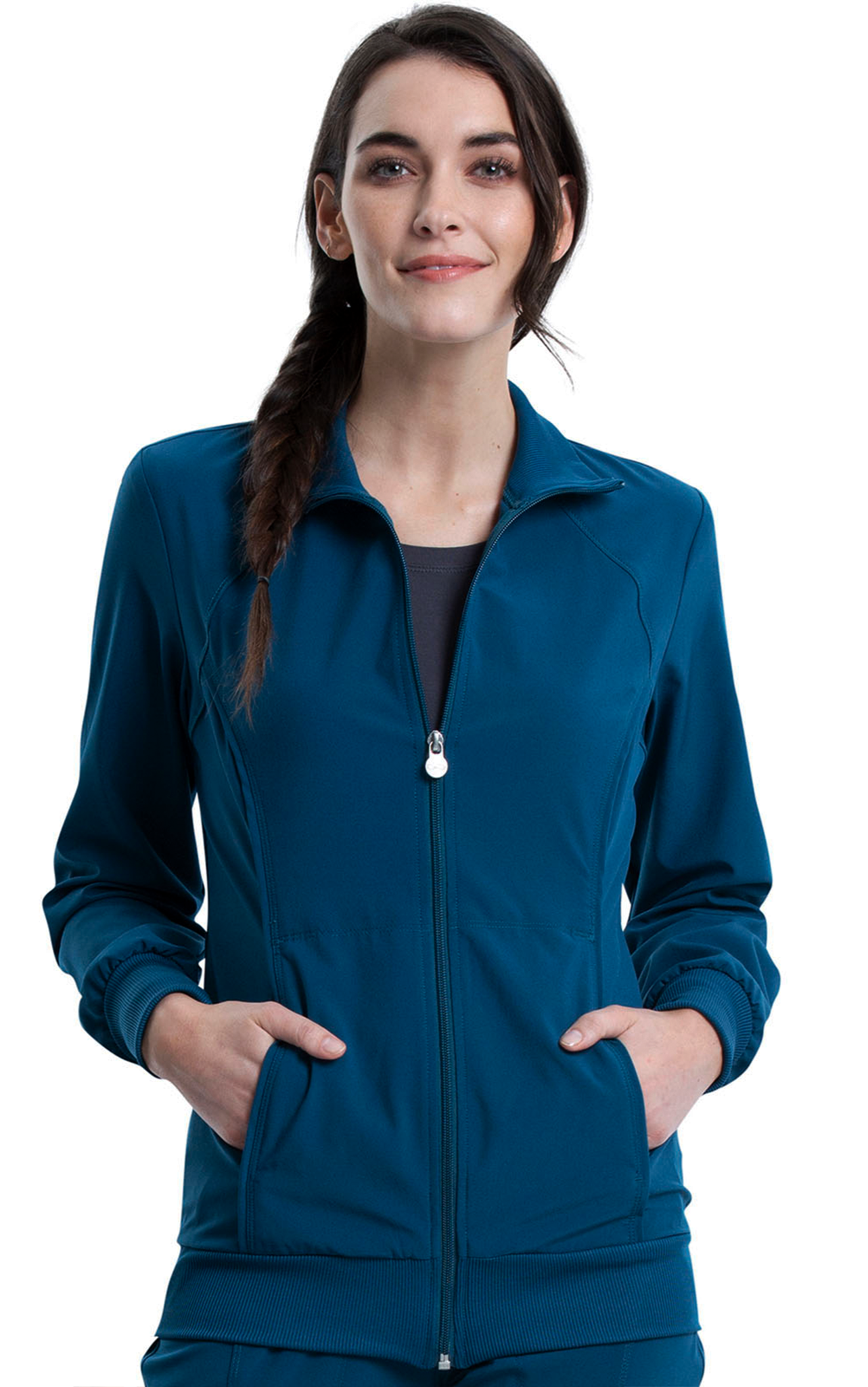 2391A Cherokee Infinity Zip Front Warm-up Jacket Certainty Antimicrobial Stretch (XXS - 5XL)