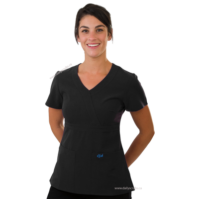 E454T Excel 4-Way Stretch Cross Over Scrub Top (XXS - 2XL)