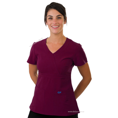 E454T Excel 4-Way Stretch Cross Over Scrub Top (XXS - 2XL)