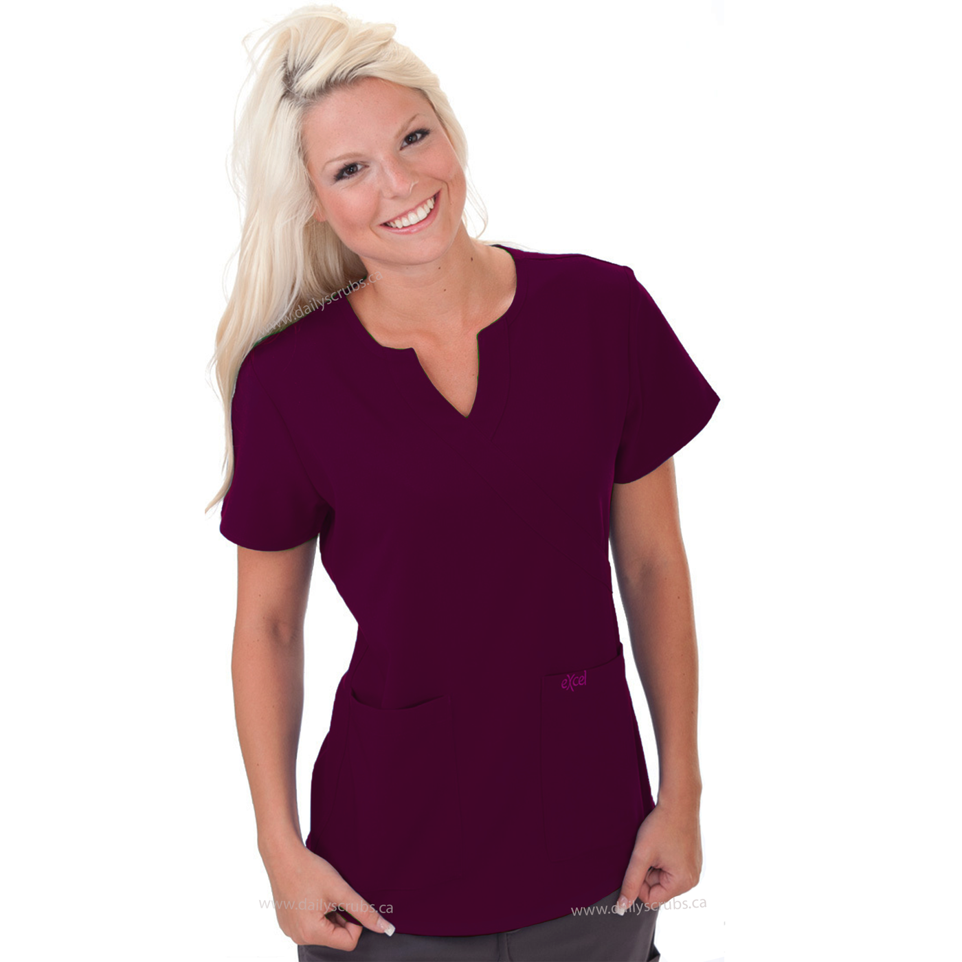 E511T Excel 4-Way Stretch Slim Fit Comfort Scrub Top Stretch (XXS - 2XL)