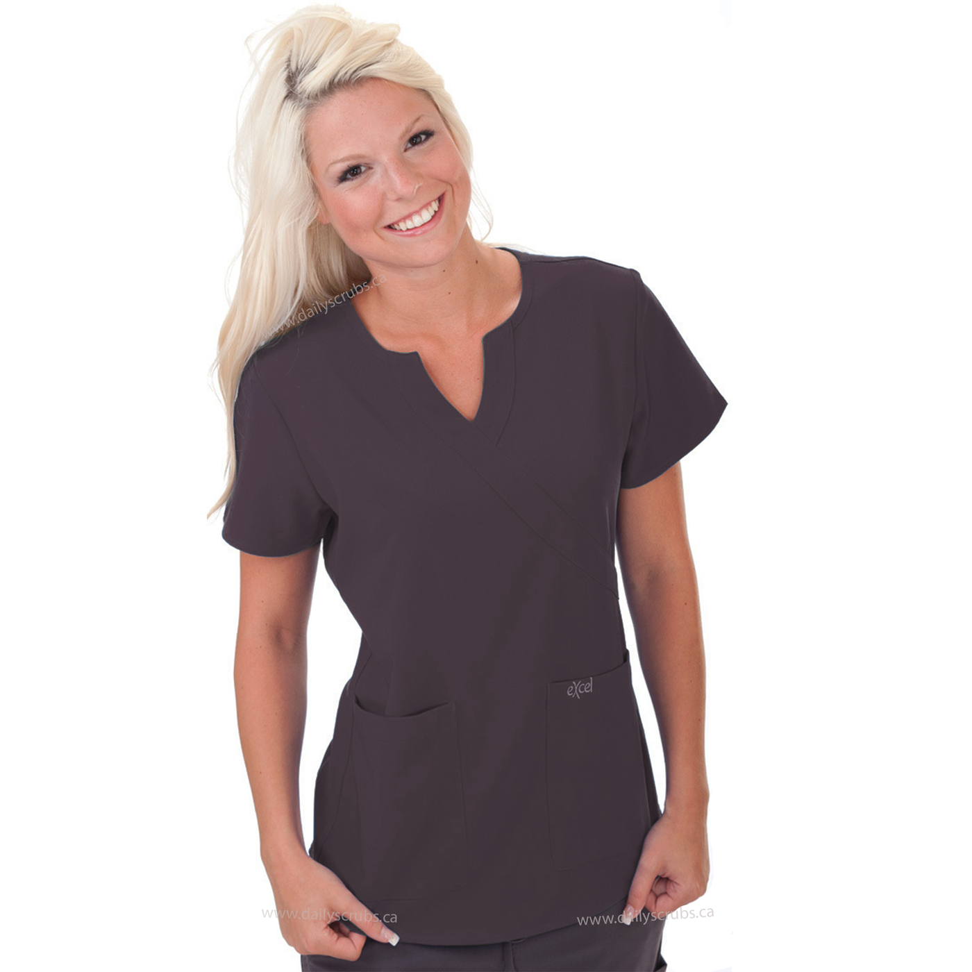 E511T Excel 4-Way Stretch Slim Fit Comfort Scrub Top Stretch (XXS - 2XL)